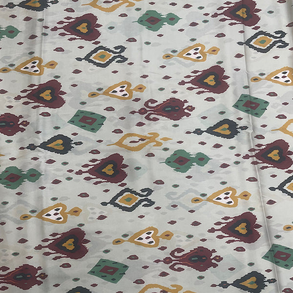 Raveena Kaftan Ikat Print with Beige Color Base on Pure Satin Georgette