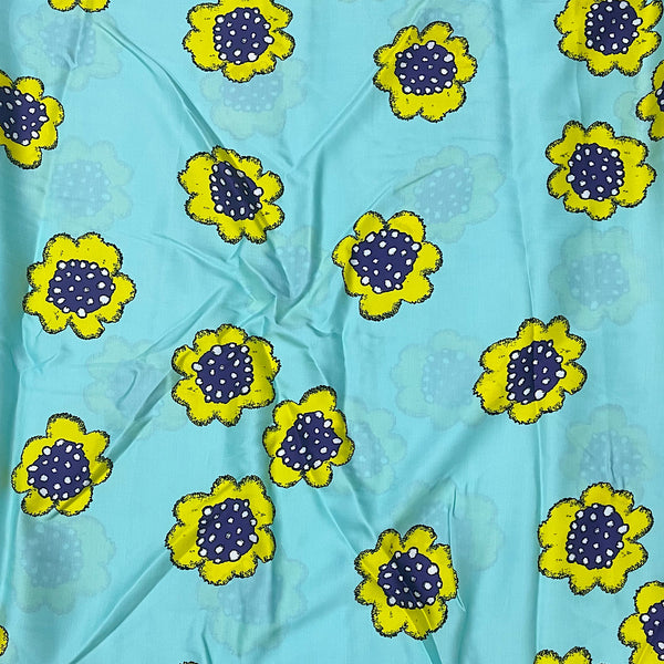 Dhruv English Floral Print in Sea Green Color on Pure Modal Satin Fabric