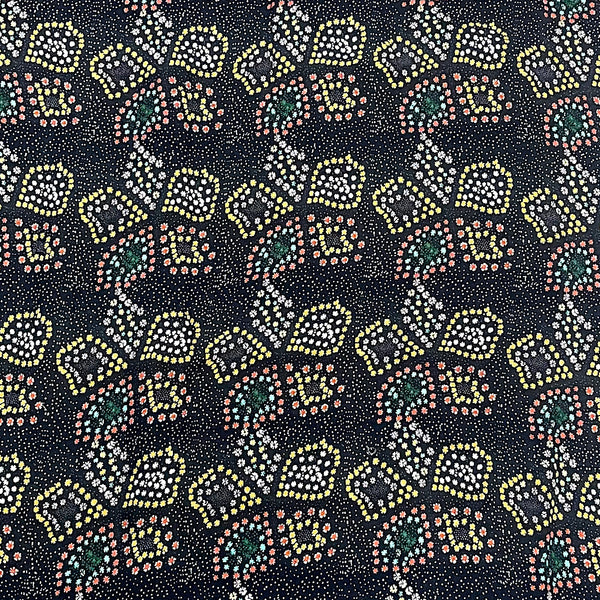 Ritu Cord Abstract Bandhni Print in Black Base on Pure Viscose Muslin Fabric