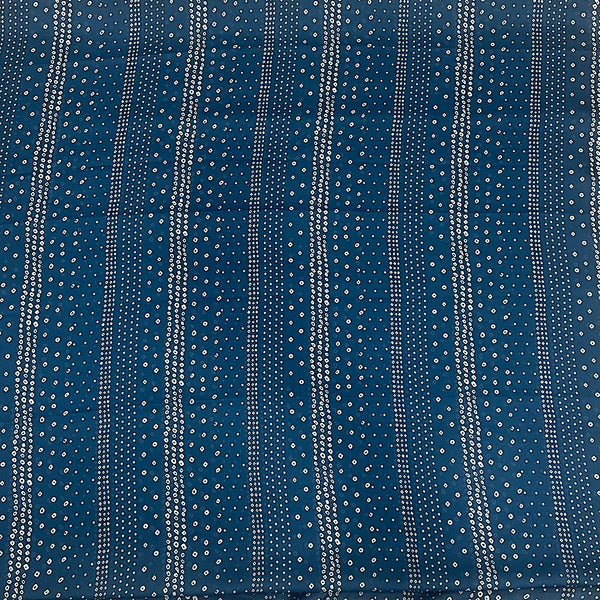 Heena Bandhani Print in Dark Blue on Satin Georgette Fabric