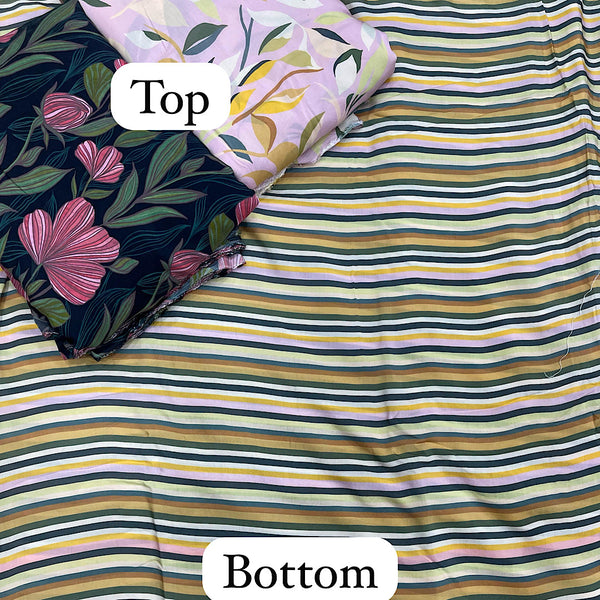 Multi Color Stripes Print on Pure Viscose Muslin Mix Match