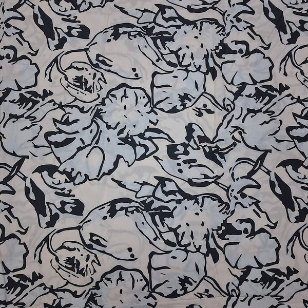 Dhruv White Floral Print with Lightest Peach Colour & White Floral on Pure Cotton Poplin