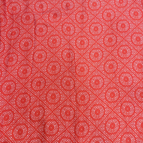 Bandhani Print in Red on Satin Georgette Fabric