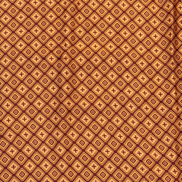 Tarun Maroon & Beige Small Traditional Print on Pure Modal Satin