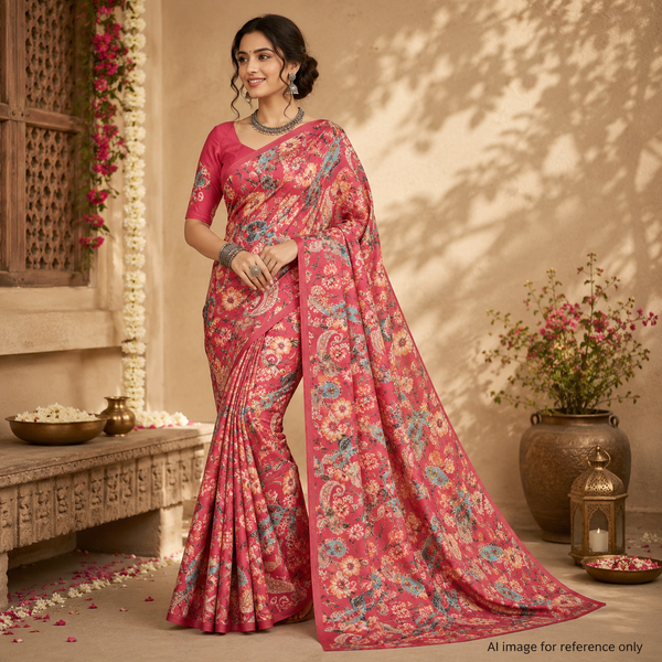 Paisley print in Red on Pure Natural Crepe OM SS 34 C2