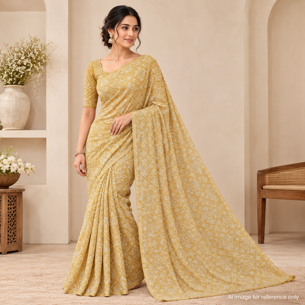 OM Fabs Unveils Its Exquisite 'Satin Georgette Bandhini' Collection: A Symphony of Elegance and Heritage in Every Thread OM SG 02 C4