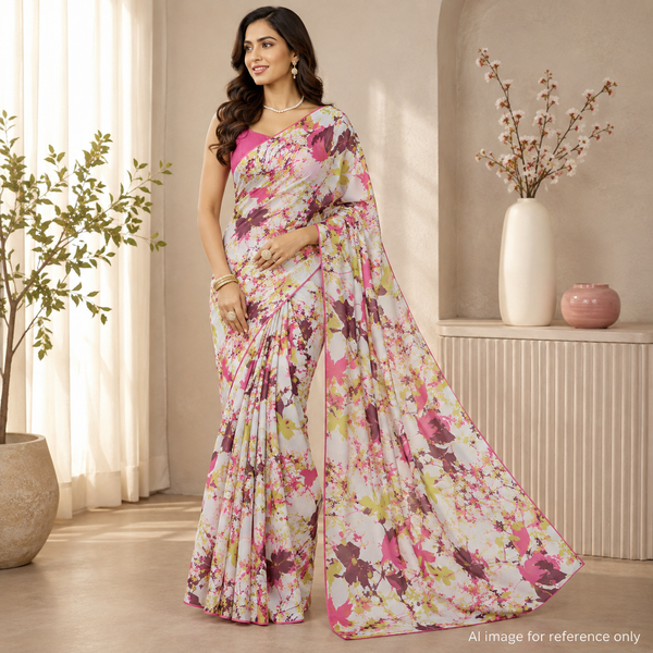 OM Fabs Presents a Showcase of Elegance: Satin Georgette Abstract and More - A Collection of 100% Polyester and Viscose Fabrics, Proudly Made in India OM SS 237 C1