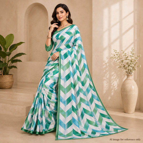 Delightful Tapestry of 80 GSM, 110 CM Soft Organza, Crepe Silk, Georgette, Organza, Muslin, and Luxurious White Satin Georgette, All Blooming with Exquisite Floral Digital Prints OM SS 753 C4