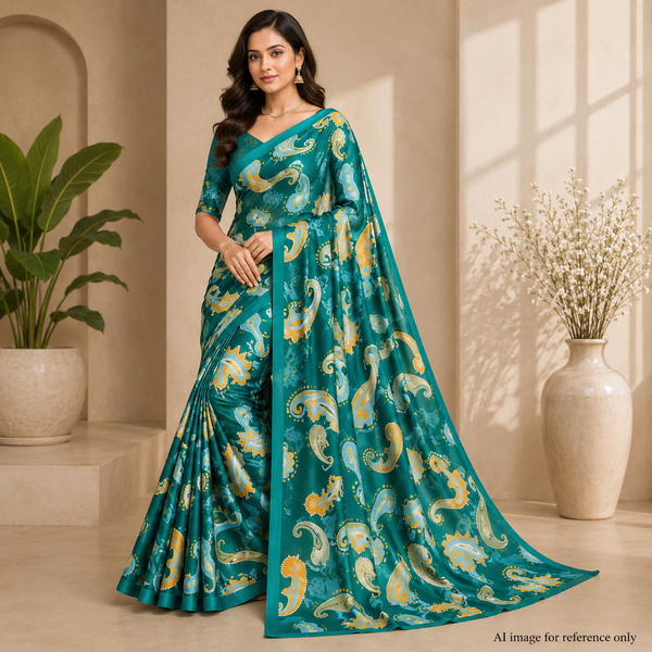 Elegance Redefined: OM Fabs' Satin Georgette Collection - Crafted in India with OM PRINTS Excellence OM TK 177 C1