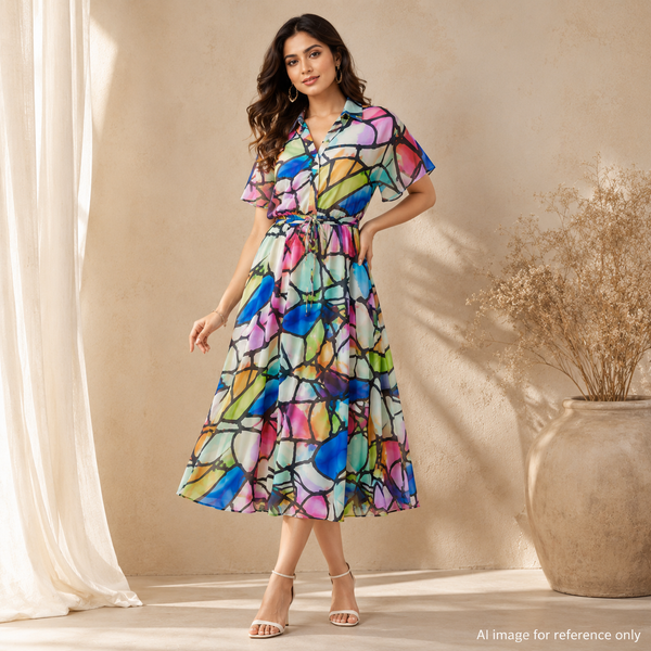 Artistry Meets Fabric: OM Fabs' MultiColor Abstract Prints OM PK 1386 C1