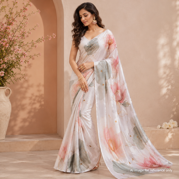OM Fabs' Exquisite 100% Polyester Satin Georgette Fabric Collection: Meticulously Crafted in India under the Illustrious OM PRINTS Brand, Elevating Your Creations with the Timeless Elegance of Satin Georgette OM SS 109 C1