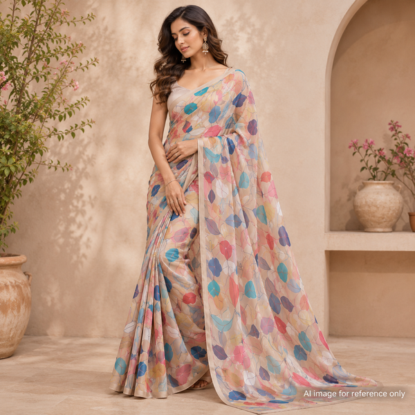 OM Fabs' Opulent Collection of 100% Polyester Satin Georgette Fabric: Meticulously Handcrafted in India under the Prestigious OM PRINTS Banner, Elevating Your Creations with the Timeless Elegance of Satin Georgette OM SS 116 C1