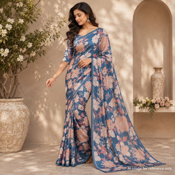 OM Fabs' Opulent Collection of 100% Polyester Satin Georgette Fabric: Meticulously Crafted in India under the Esteemed OM PRINTS Label, Elevating Your Creations with the Timeless Elegance of Satin Georgette OM SS 132 C4