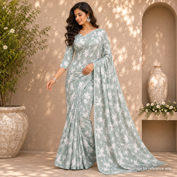 OM Fabs' Opulent Collection of 100% Polyester Satin Georgette Fabric: Meticulously Crafted in India under the Illustrious OM PRINTS Brand, Elevating Your Creations with the Timeless Elegance of Satin Georgette OM SS 141 C3