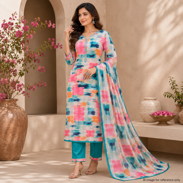 OM Fabs' Opulent Collection of 100% Polyester Satin Georgette Fabric: Crafted in India by OM PRINTS for Timeless Elegance and Creative Luxury OM PK 1321 C2