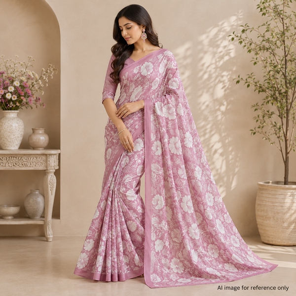 Satin Georgette Elegance: Floral OM Fabs Collection OM PK 1443 C4
