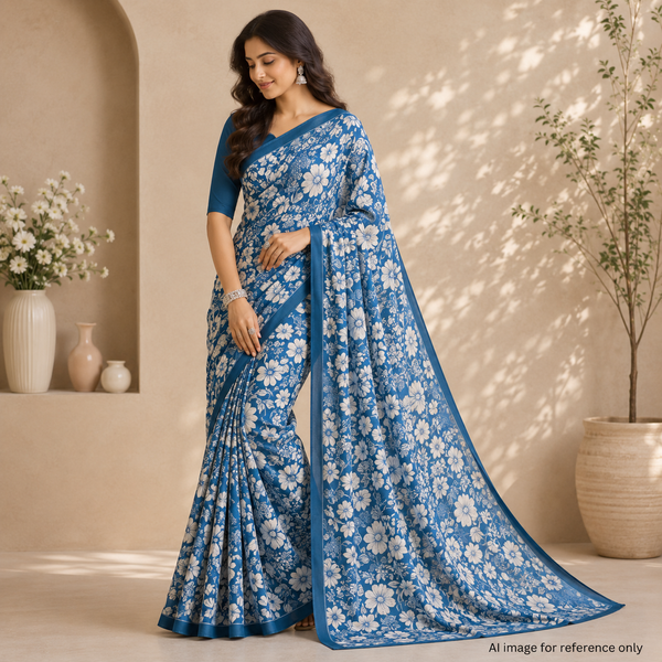 Elegant Satin Georgette Floral Fabrics Collection OM PK 1443 C3
