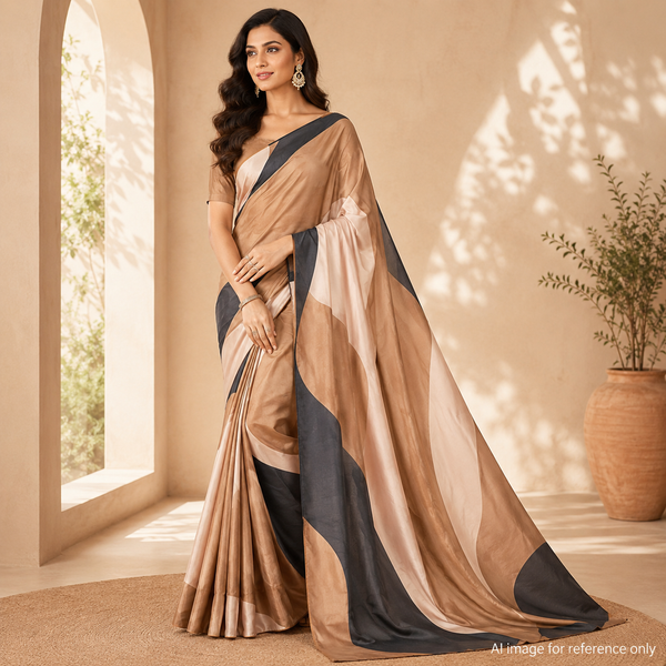 Symmetry in Style: Satin Georgette Fabrics by Geometric Stripes OM Fabs OM PS 91 C4
