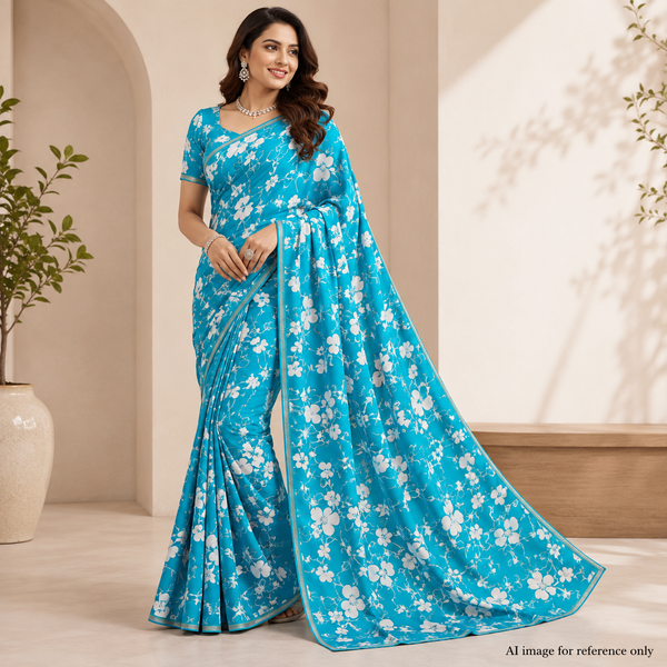 Floral OM Fabs: Elevate Your Creations with Satin Georgette Splendor OM SS 221 C7