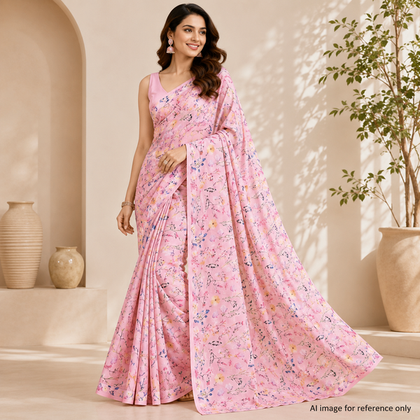 Floral Symphony: OM Fabs' 100% Polyester Satin Georgette Collection OM SS 40 C3