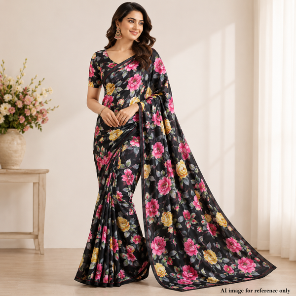 Elegance in Bloom: Satin Georgette and More from Floral OM Fabs OM SS 200 C3