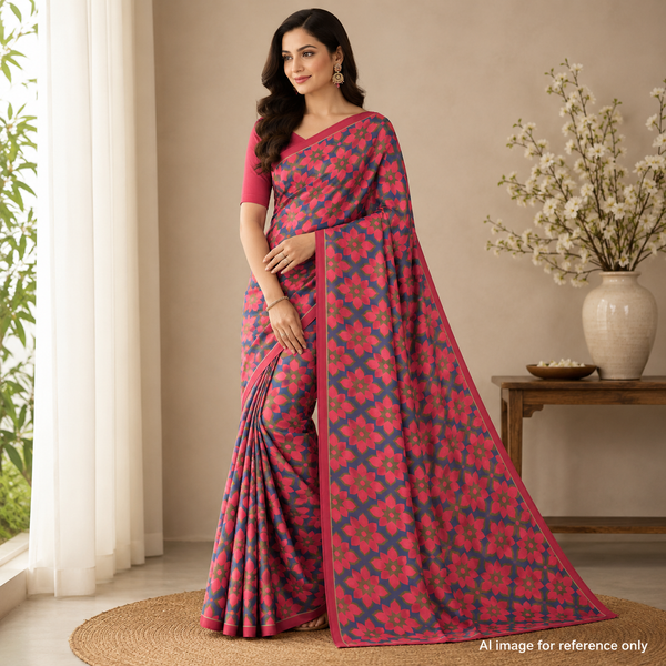 Floral OM Fabs: Satin Georgette Splendor OM PK 1302 C1