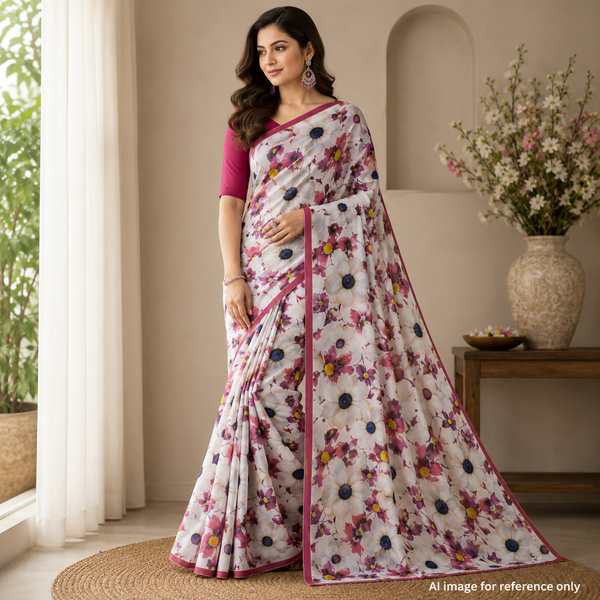 Satin Georgette Splendor by Floral OM Fabs OM PK 1322 C2