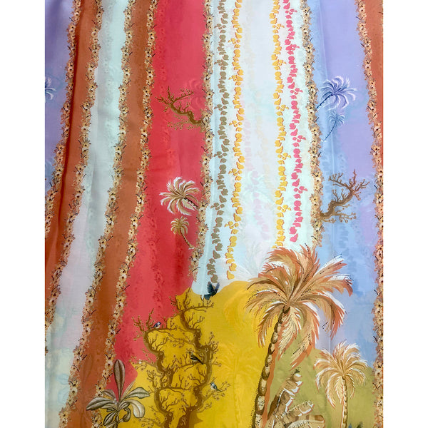 Rana Tropical Panel Print on Satin Georgette