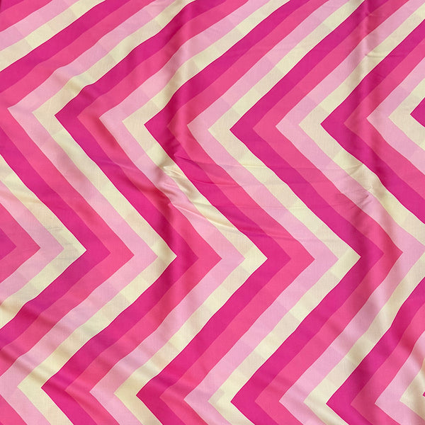 Multi Colour ZigZag Stripes in Pure Modal Satin