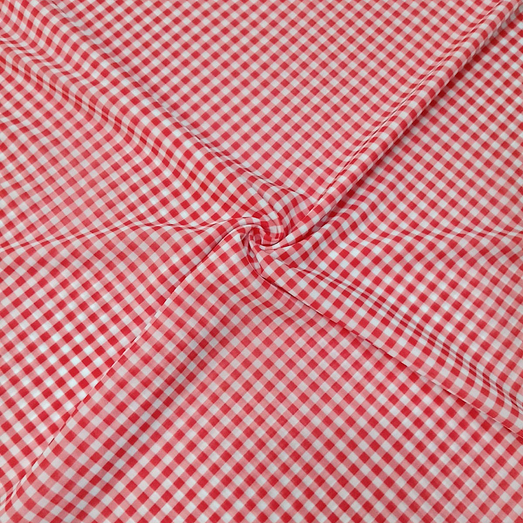 Diagonal Red Checks in Georgette OM PS 319