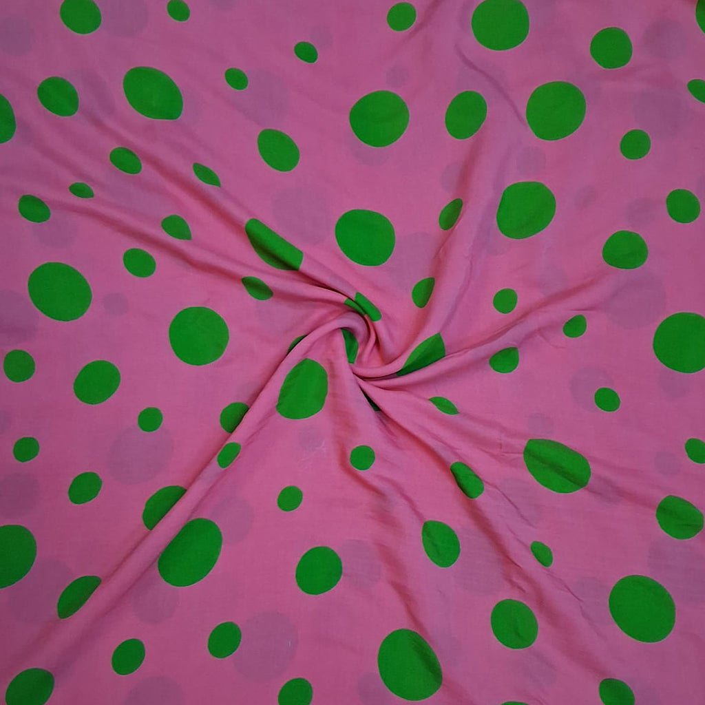 Trisha Polka Dot Print on Pure Muslin Fabric OM SS 636