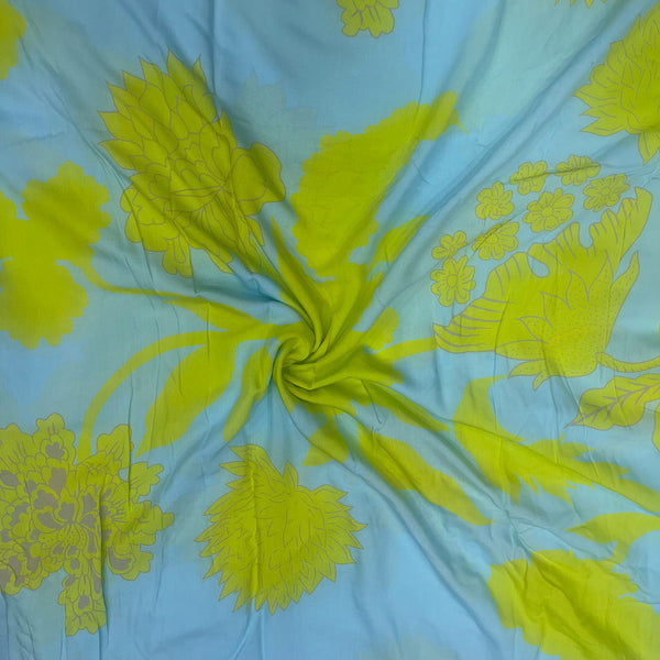 Rimple Big Bright Neon Floral Print On Pure Viscose Muslin OM PS 186 C1
