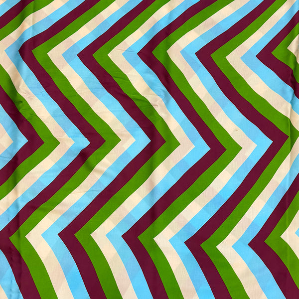 Multi Colour ZigZag Stripes in Pure Modal Satin