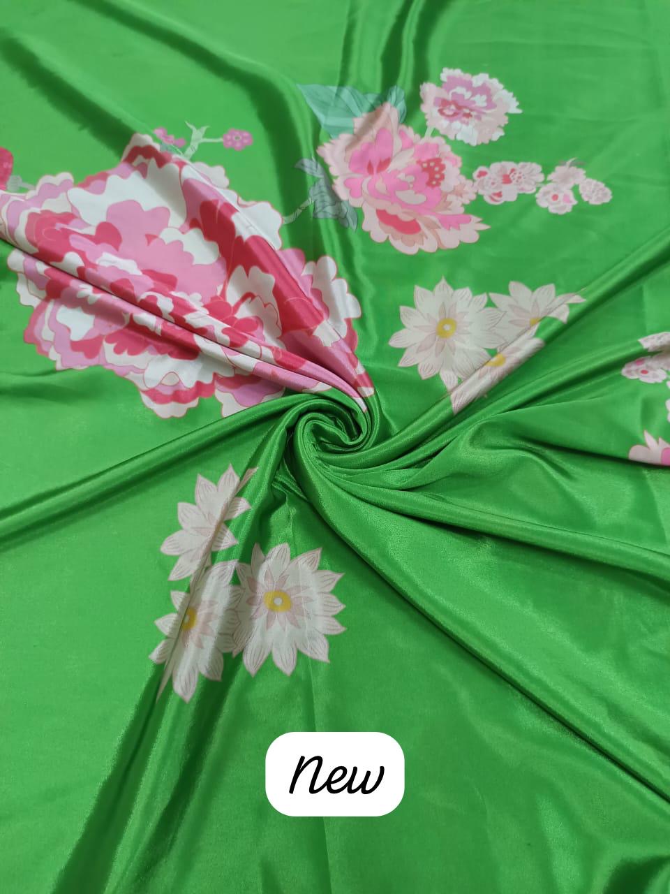 Green Floral Paulmi Print on Crepe Silk OM SG 66