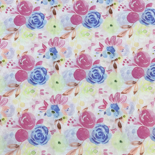 Light Multi Floral Print on Pure Cotton Poplin OM PS 345