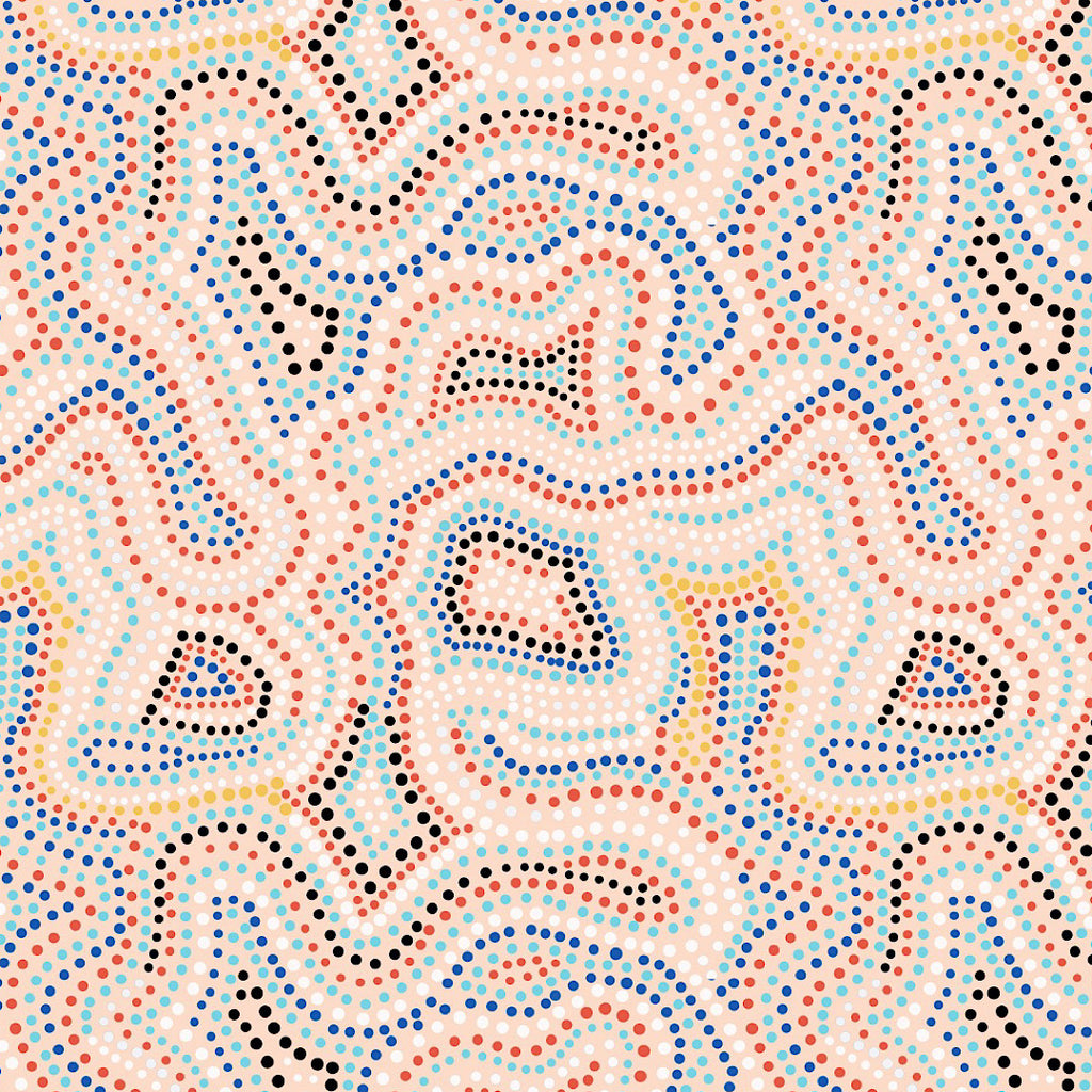Mitali Dotted Abstract Print Design with Peach Base Colour on Pure Modal Satin