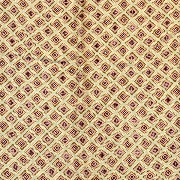 Tarun Light Gold Small Traditional Print on Pure Modal Satin
