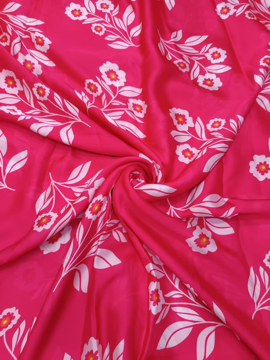 Pink Floral Print on Cotton Cambric SS 852