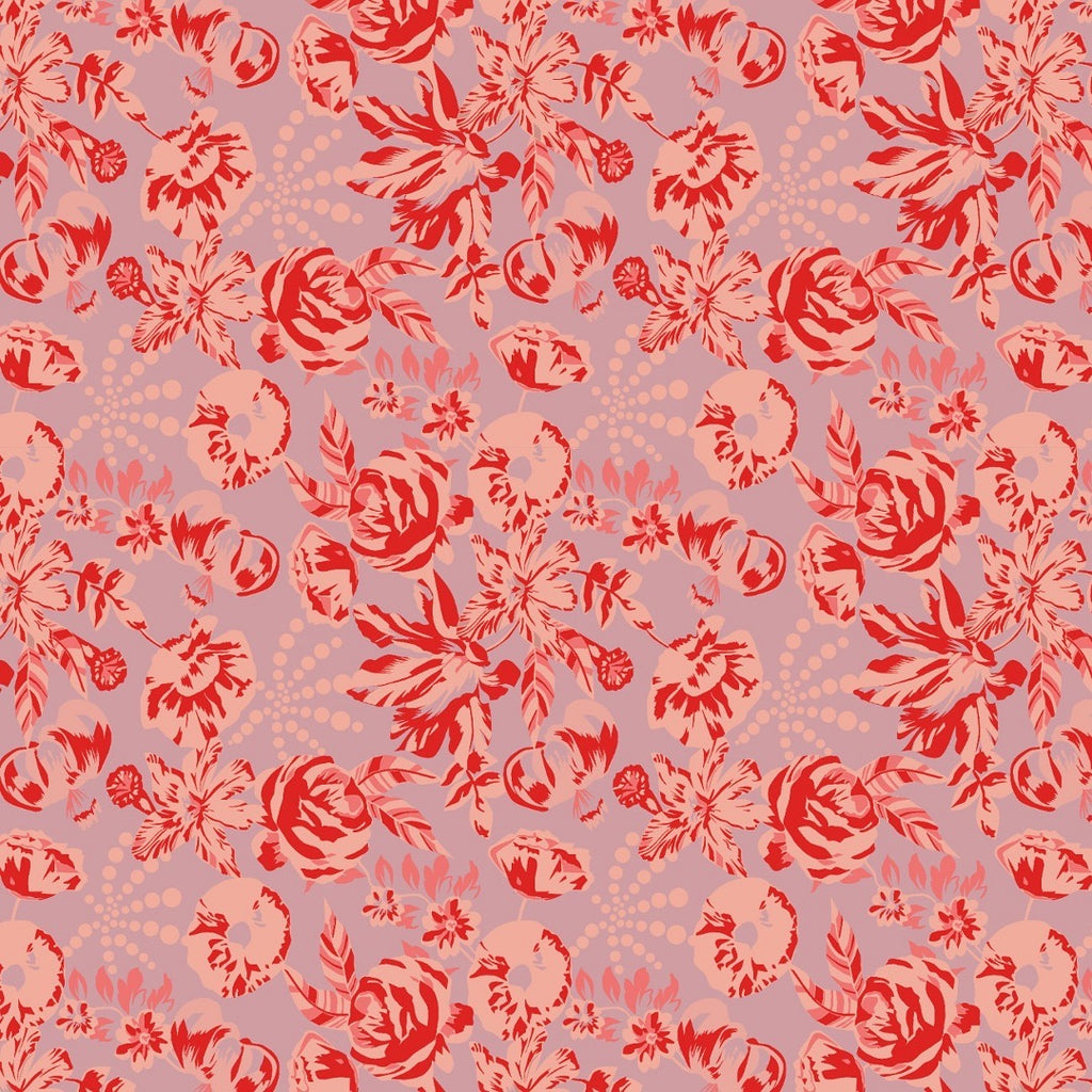 Archana Vintage Rose Floral Bouquet Print on Satin Georgette OM PS 409