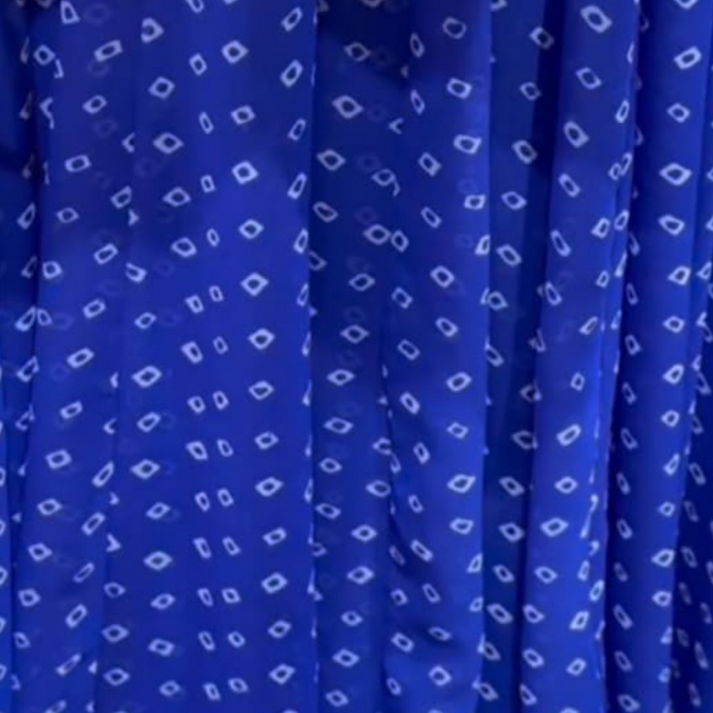 Royal Blue Bandhini Booti Print in Satin Georgette Fabric OM SS 275 C2