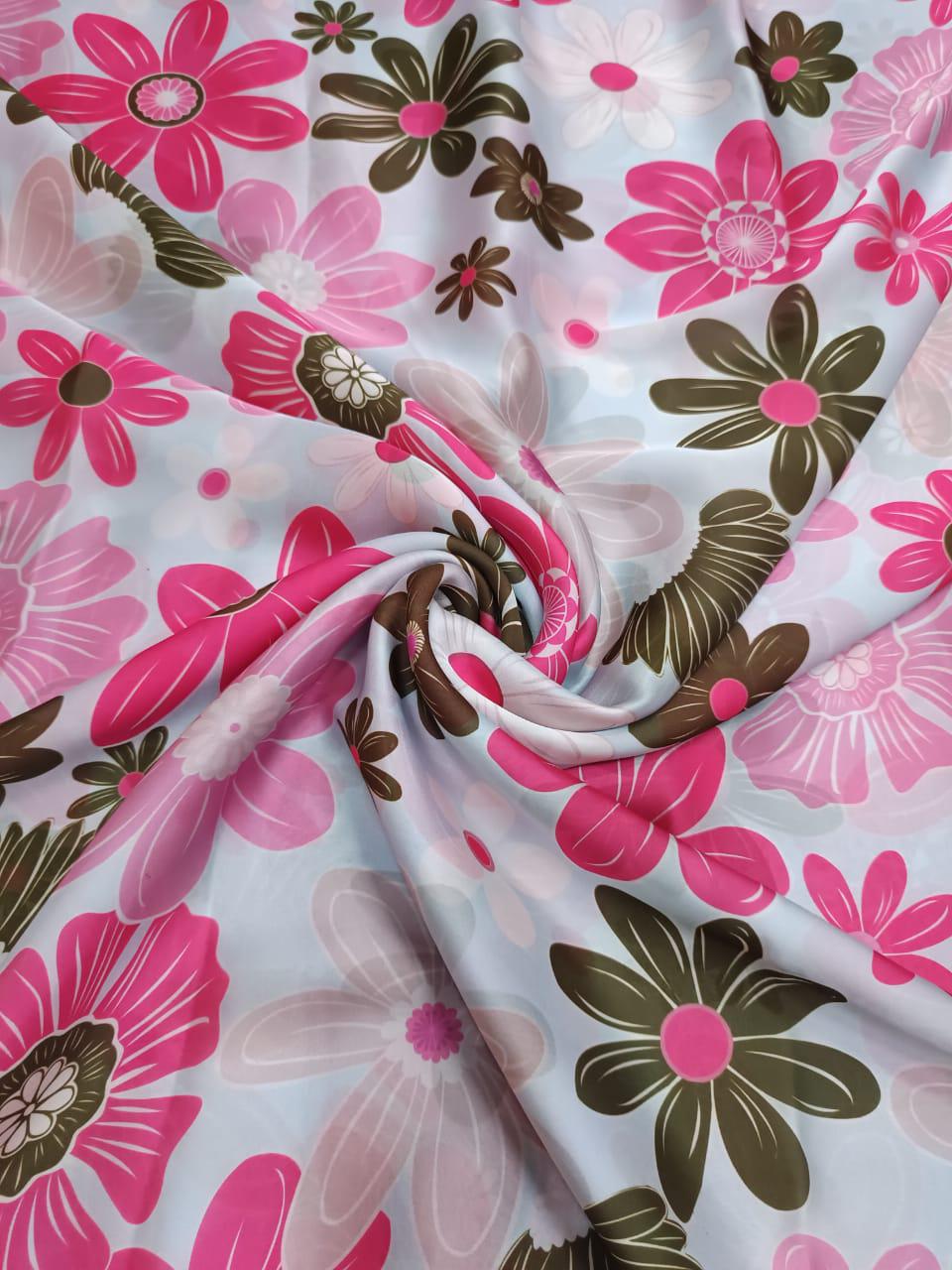 Pink Floral Print in Pure Cotton  Cambric TK 346