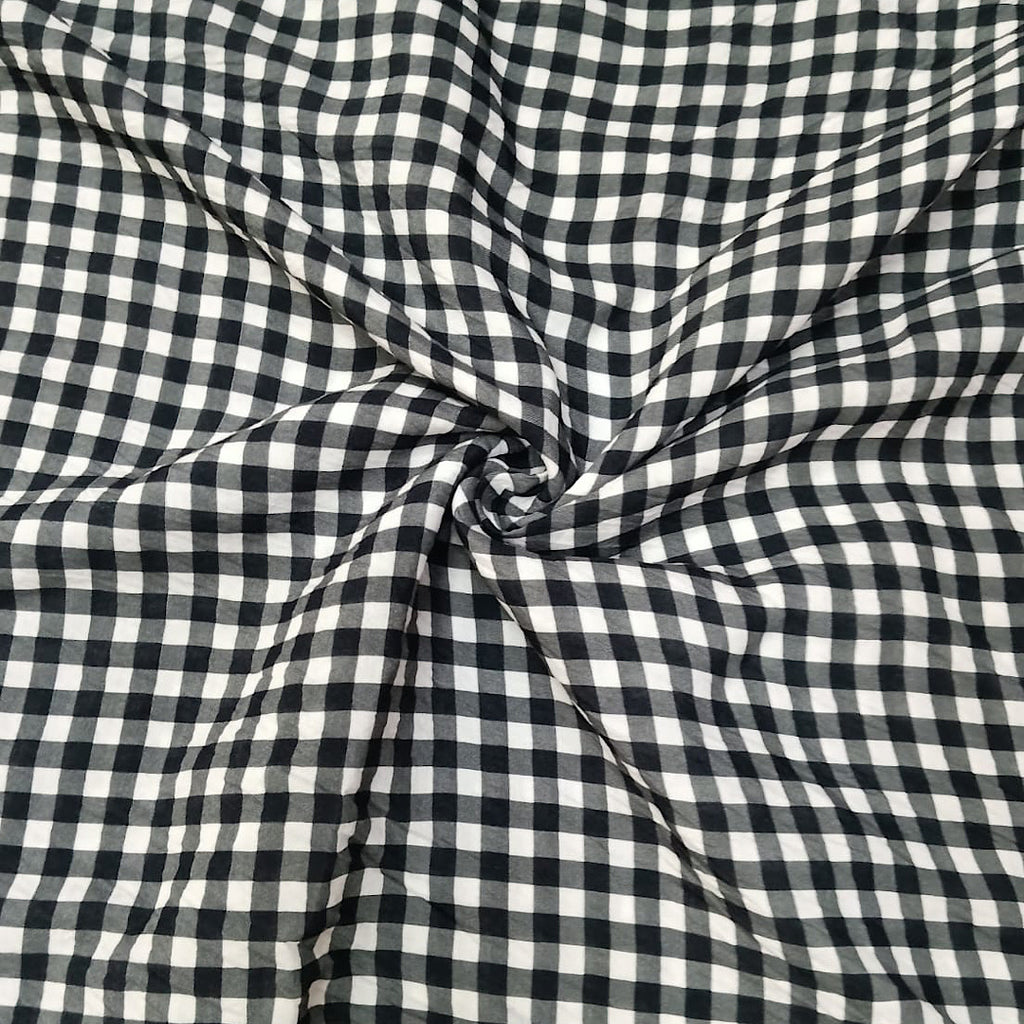Black & White Checks in Pure Musin Fabric Parina 17
