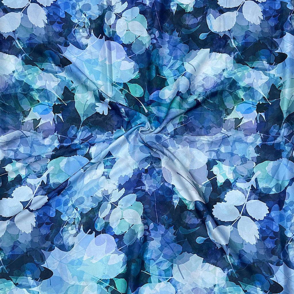 Kareena Leaves Print on Satin Georgette Fabric OM SS 2