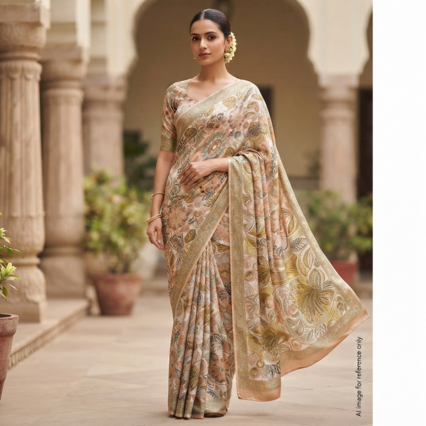 OM Fabs Presents: The Pinnacle of Creativity with Satin Georgette Abstract Fabric OM SS 162 C1