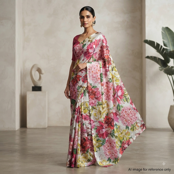 OM Fabs' Satin Georgette Abstract Collection: Where Elegance Meets Artistry in Indian Craftsmanship OM PJ 0248 C2