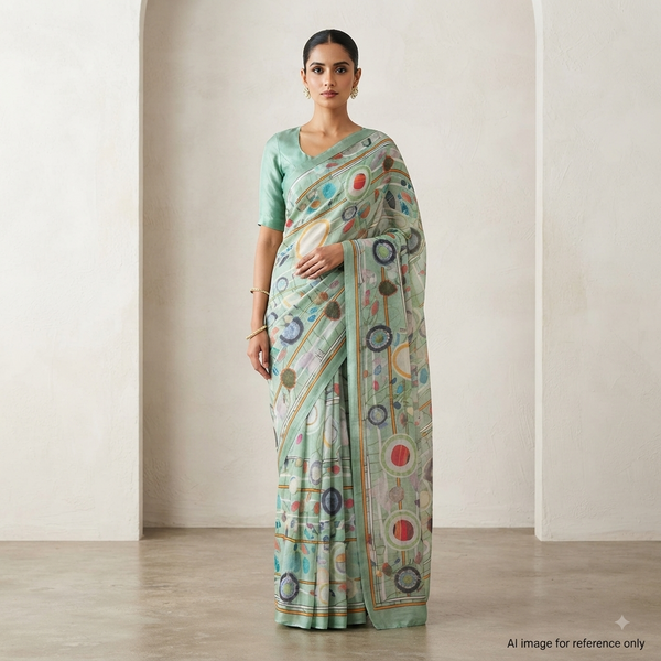 OM Fabs' New 'Satin Georgette Abstract' Collection: A Fusion of Elegance, Craftsmanship, and Artistry OM PJ 247 C2