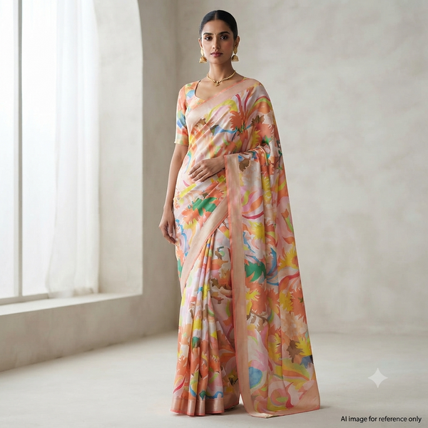 OM Fabs' Opulent Collection of 100% Polyester Satin Georgette Fabric: Meticulously Handcrafted in India under the Illustrious OM PRINTS Label, Elevating Your Creations with the Timeless Elegance of Satin Georgette OM PK 1296 C3