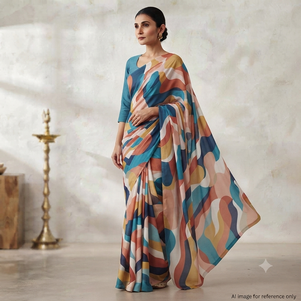 Elegance Unveiled: OM Fabs' Exquisite 100% Polyester Satin Georgette Fabrics OM SS 119 C1