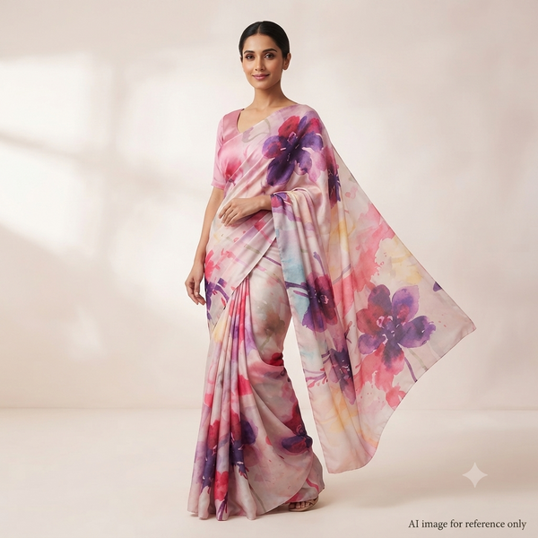 OM Fabs' Exquisite 100% Polyester Satin Georgette Fabric Collection: Meticulously Crafted in India under the Prestigious OM PRINTS Banner, Elevating Your Creations with the Timeless Elegance of Satin Georgette OM SS 98 C1