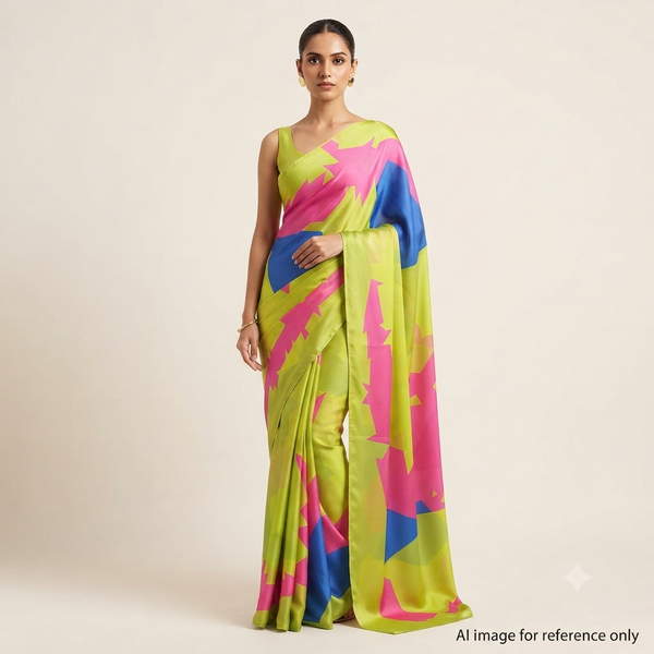 OM Fabs' Opulent Collection of 100% Polyester Satin Georgette Fabric: Meticulously Crafted in India under the Esteemed OM PRINTS Label, Elevating Your Creations with the Timeless Elegance of Satin Georgette OM PK 1260
